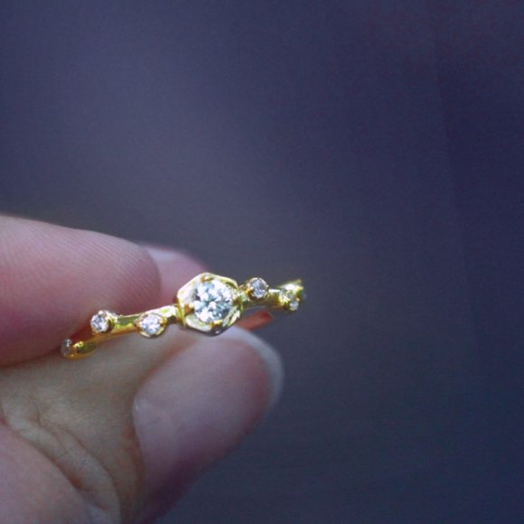 3/$25 🏷️ Sterling Silver Princess Ring Cubic Zirconia Gold Vermeil Ring - Picture 2 of 7
